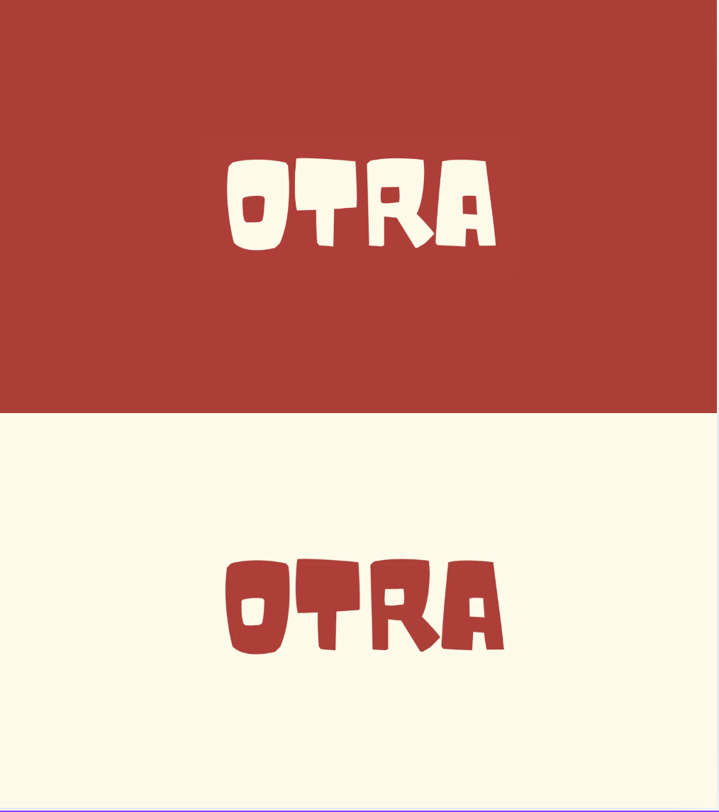 OTRA color applications — red and cream